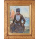 Tom Browne (1872-1910) 'A Fisherman of Volendam', watercolour, signed, 36 cm x 25 cm framed and
