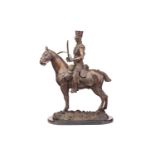 John Rattenbury Skeaping (1901-1980), a large bronze figure of a French Hussar on horseback, on a