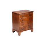 A George III style cross banded mahogany serpentine fronted "Batchelor's" chest of drawers, 20th