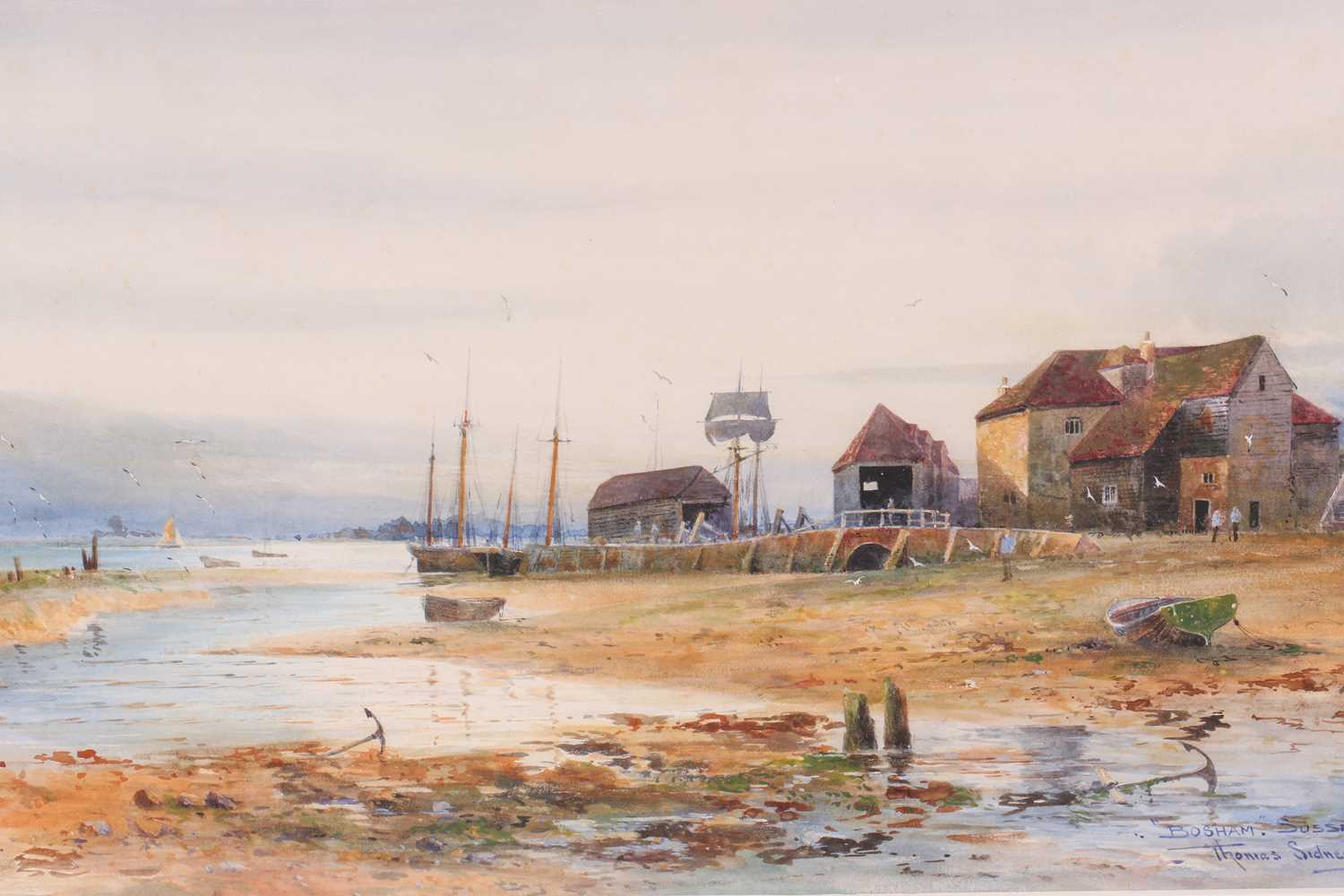 Thomas Sidney (19th/20th century), 'Bosham, Sussex', watercolour, signed and dated 1908, 29 cm x - Image 4 of 5