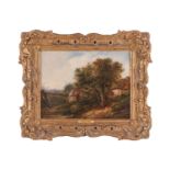 Joseph Thors (1835-1920) Dutch, a rural landscape, oil on canvas, 22 cm x 29 cm in a gilt frame.No