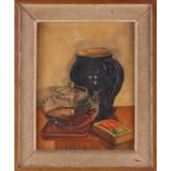S.J. Kiff (20th century), a still life study, oil on canvas (laid on board), signed and dated '51,