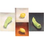 Israel Zohar (b.1945) Israeli / Russian, two pairs of still life fruit studies, unframed oils on