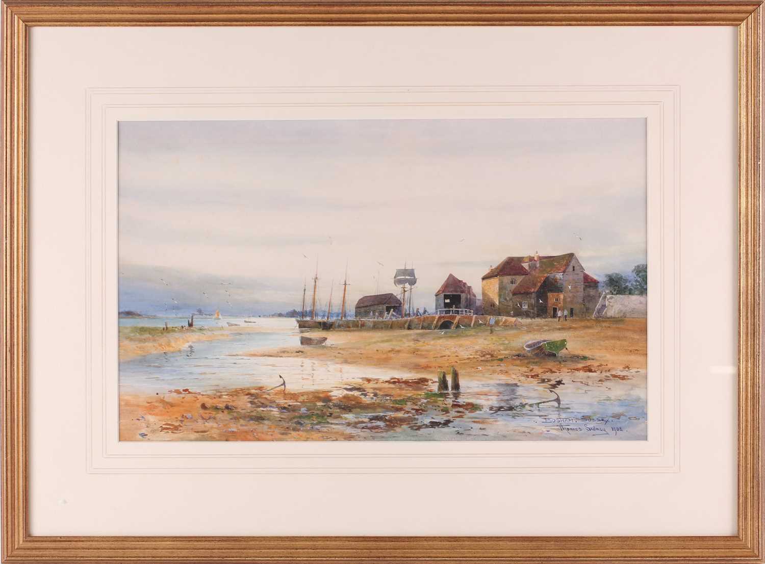 Thomas Sidney (19th/20th century), 'Bosham, Sussex', watercolour, signed and dated 1908, 29 cm x