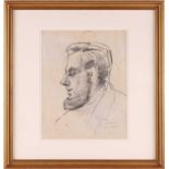 James Le Jeune (1910-1983) Irish-Canadian, portrait of a gentleman in profile, preparatory pencil