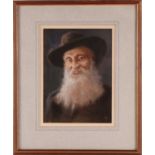 Early 20th century school, head and shoulders portrait of an elderly Rabbi, pastel on paper, bearing