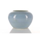 A Chinese porcelain claire de lune vase, of tapering bulbous form, 11.5cm high