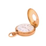 An 18ct yellow gold Le Roy and Fils repeater half hunter pocket watch, with a keyless wound movement