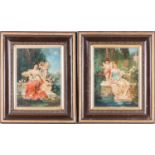 19th century Continental school, two allegorical works, each depicting Venus and Cupid, unsigned