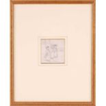 Kate Greenaway (1846-1901), 'Two Little Boys in Blue', pencil sketch, 7.5 cm x 7.2 cm framed and