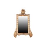 An Edwardian gilt brass and "Jewelled" easel dressing table mirror with radiant "Mask of Apollo"