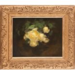 Stuart Park (1862-1933) Scottish, 'Yellow Roses', still life oil on canvas, 37 cm x 47 cm, glazed in