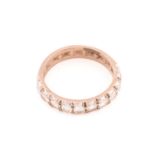 A diamond half eternity ring, comprises ten brilliant-cut diamonds with the size of 3.0 mm, pavé set
