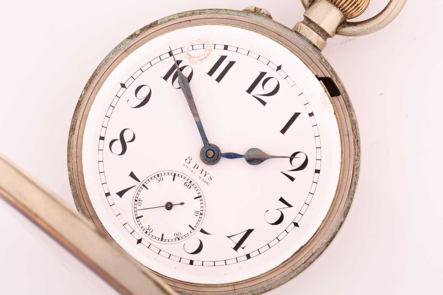 A 'Goliath' 8-day reserve open face pocket watch, featuring a swiss made keyless wound 8-day power - Image 3 of 8