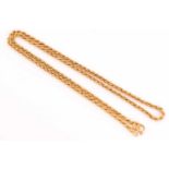 An 18ct yellow gold twisted rope chain, with spring-ring clasp fastenings, London import marks