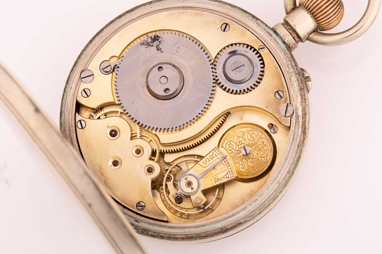 A 'Goliath' 8-day reserve open face pocket watch, featuring a swiss made keyless wound 8-day power - Image 6 of 8