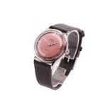 A Kurono Toki Bunkyo Tokyo Limited Edition stainless steel automatic wrist watch, the pink dial with