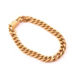 A heavy curb link bracelet, with box clasp and figure of eight safety catch, Italian hallmarked '
