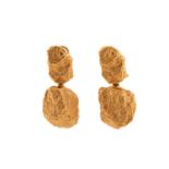 A pair of Roberto Coin 'Nugget' earrings, each earring consists of two hollow 'gold nuggets'