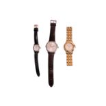 Three Raymond Weil watches. The first is a Raymond Weil bi-colour unisex watch with a swiss quartz