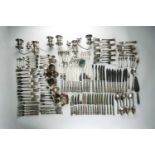 A mixed collection of silver flatware mostly 19th century including William Eley fiddle thread and