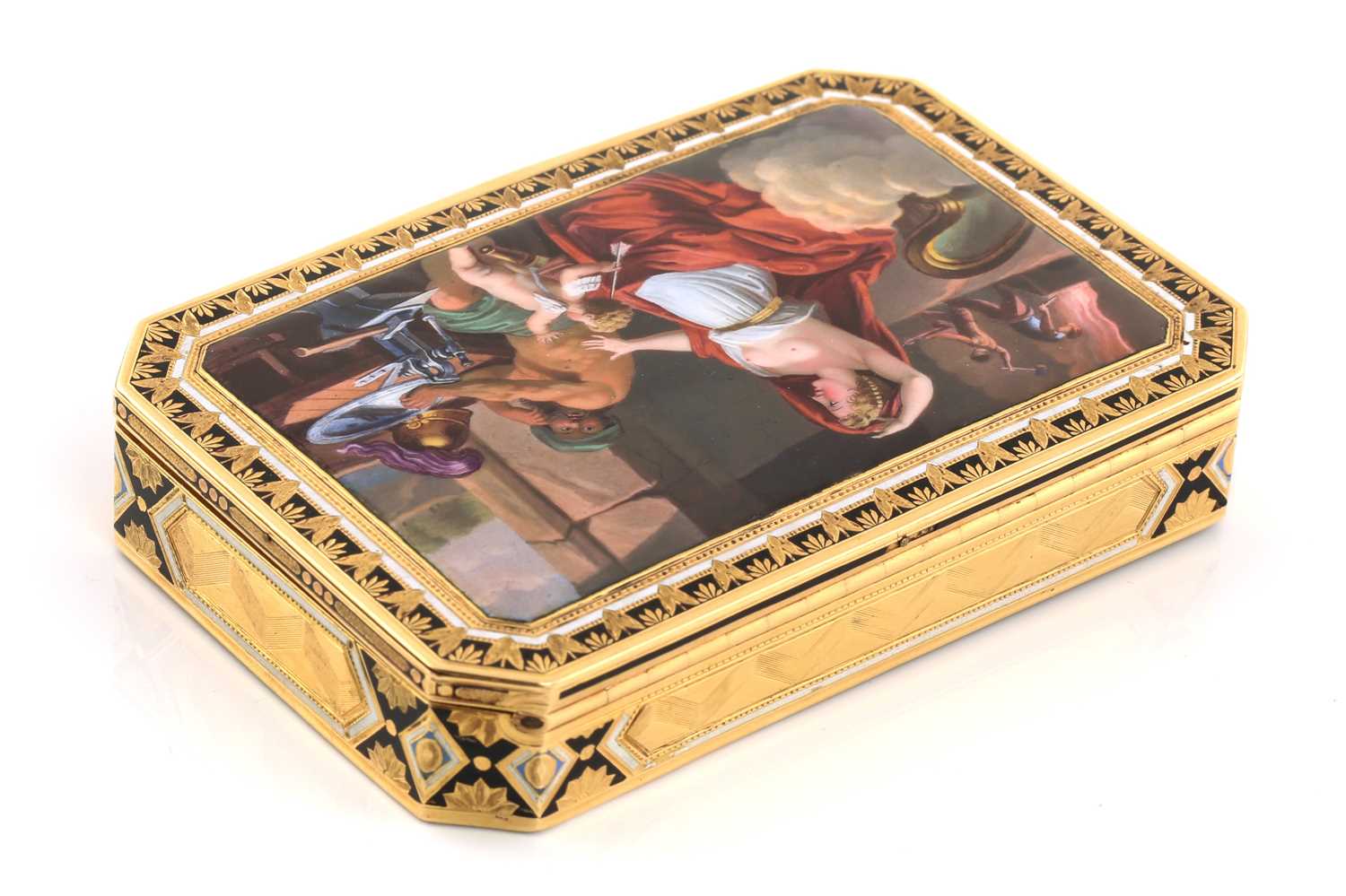 An early 19th century Swiss gold and enamel snuff box, by Guidon, Gide & Blondet Fils, Geneva, - Image 3 of 6