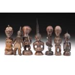 Six Songye power figures, Nikisi, Democratic Republic of Congo, comprising one figure facing left,