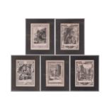 After Bernard Picart (1673-1733) French, a set of five 18th century engravings, various subjects,