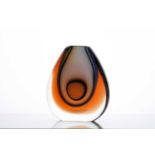 Vladimir Mika (Czech) for Moser, an art glass vase of teardrop shape, variated colours, 19 cm high x