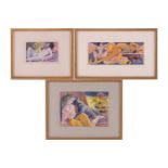 James Gorman (1931-2005), three watercolours, the largest 17.5 cm x 24.5 cm, each framed and