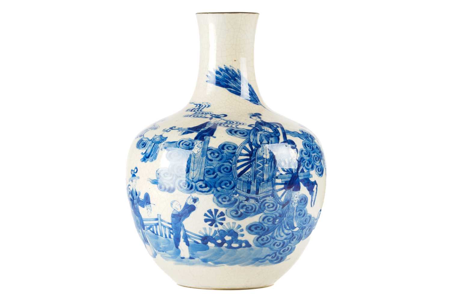 A Chinese porcelain vase, Qing, 18th century, Kangxi, painted with blossoming flowers and - Image 9 of 27