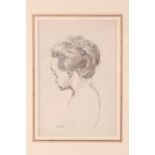 Mervyn Peake (1911-67), 'Portrait of Maeve, Head Turned,' pencil on paper, signed, 25 cm x 16.5 cm