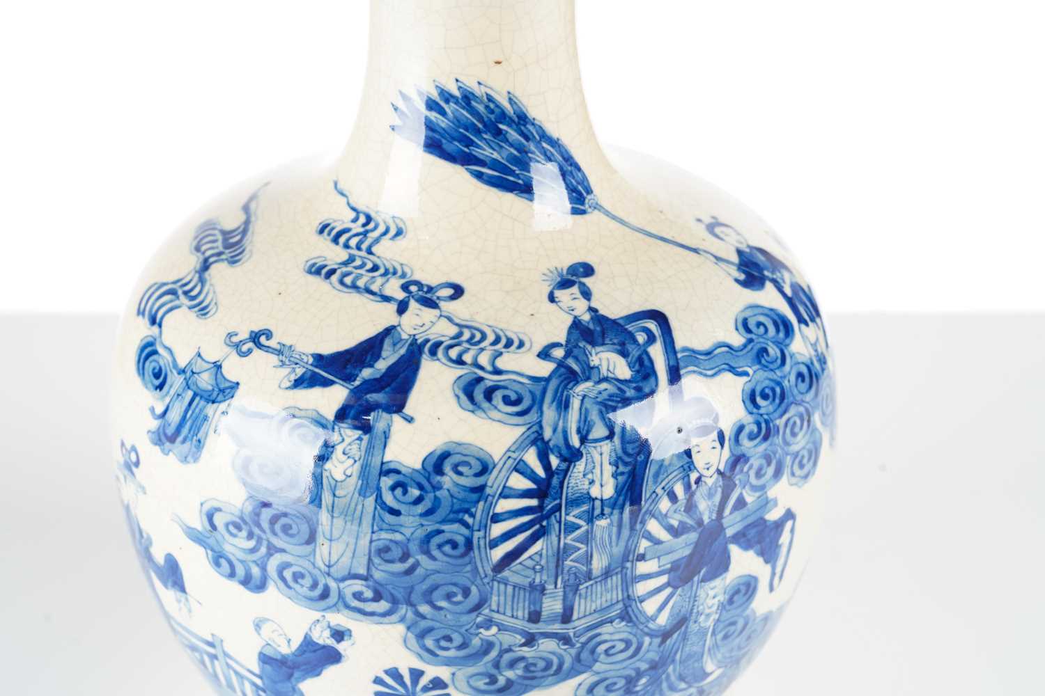 A Chinese porcelain vase, Qing, 18th century, Kangxi, painted with blossoming flowers and - Image 3 of 27