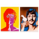 The Beatles: John Lennon and Ringo Starr, two posters, photographs by Richard Avedon for Look