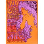 An original 1967 San Francisco Psychadelic concert poster, for Moby Grape, Jack the Ripper and Big