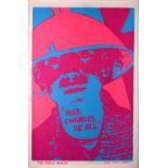 An original and iconic American anti-Vietnam war political blacklight poster, 'War Changes Us