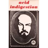 An original American political protest lithographic poster, 'Acid Indigestion', depicting Lenin,