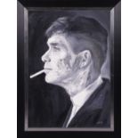 Warren Oliver (J.P.V), Peaky Blinders, acrylic on canvas board, signed lower right, 87cm x 62cm,