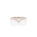 Tiffany & Co. - Soleste V band ring set with brilliant-cut diamonds, the V-shaped ring enhancer is