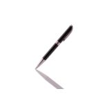 Bulgari - Black and silver ballpoint pen, with twist mechanism, barrel in black resin, silver