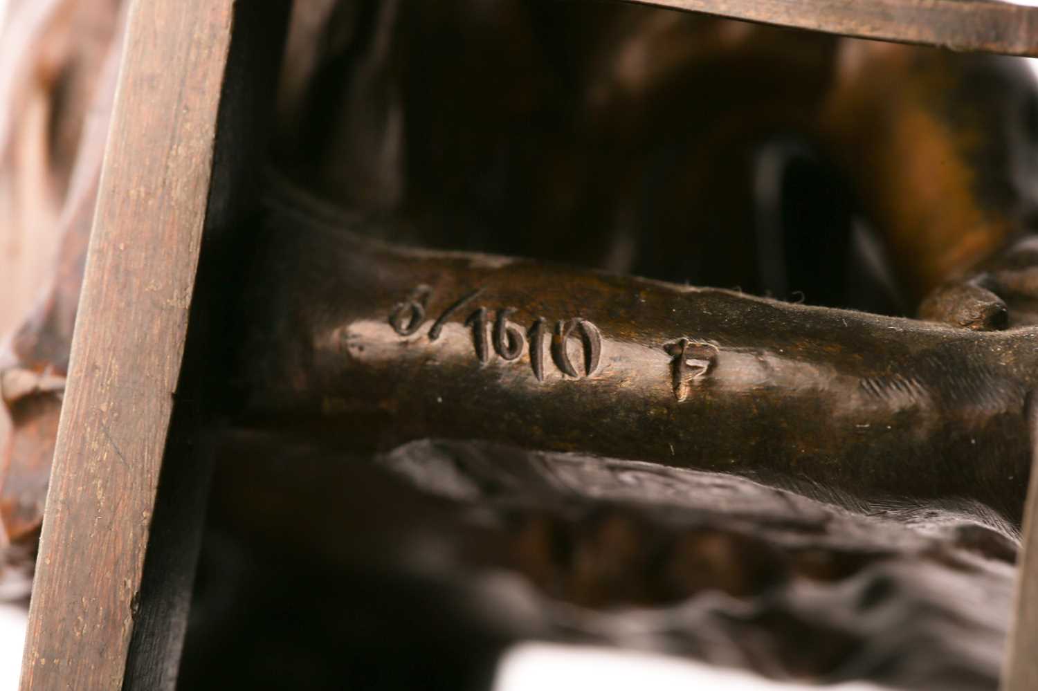 After Juan Clara, a bronze figure of a girl seated on a stool putting on a shoe, signed and numbered - Image 10 of 11