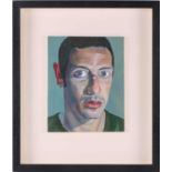 James Hague (b.1970), 'Self Portrait', oil on board, 25 cm x 20 cm framed and glazed.Private