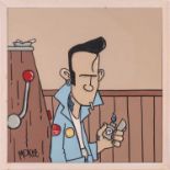 Pete McKee (b.1966) British, 'One Arm Bandit', signed and labelled on the reverse, dated October