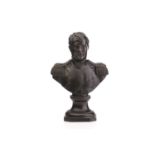 A late 19th-century bronze bust of Napoleon, on a socle base, 18 cm high