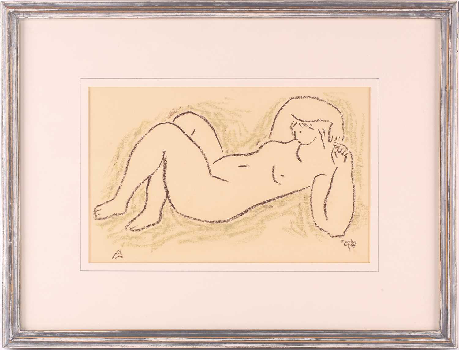 Mary Audsley (1919-2008) British, reclining nude, initialled and dated '96, pastel, labels on the