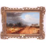 Attributed to John Wallace Tucker (1808 - 1869), Stormy skies over a country lane, unsigned, oil
