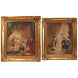 Follower of Thomas Stothard (1755-1834), Charity and Loyalty, watercolour, a pair, 95 cm x 78 cm