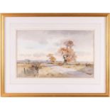 James Fletcher-Watson (1913-2004), 'Cotswold Road in Autumn', signed watercolour, artist's label