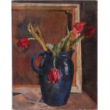 Manner of Duncan Grant, (1885-1978), a still life with tulips, unsigned oil on canvas, 45.5 cm x