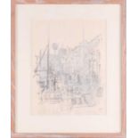 Roger de Grey (1918-1995), 'Giudecca Notebook VI', chalk on paper, initialled, 65 cm x 56 cm